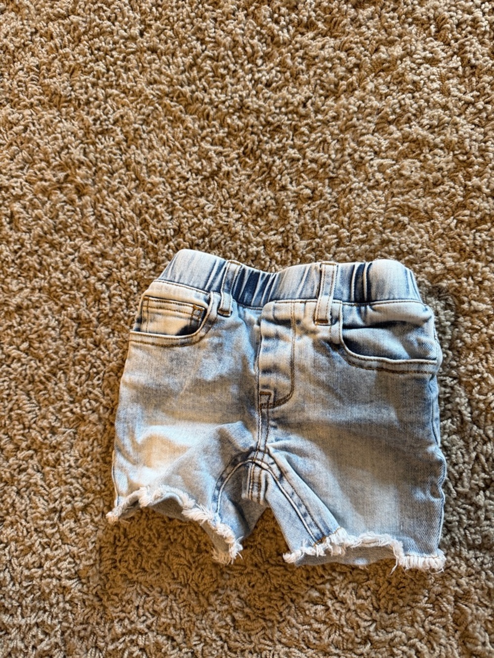 Kids Light Blue Denim Shorts with Elastic Waist